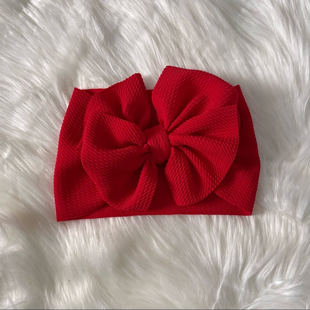 👑Cherry Red Classic Bow Head Wrap!